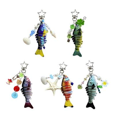 Lustiger vom Fisch inspirierter Schlüsselanhänger Trendiger Harzschmuck Akzent Robuste Oberfläche Großartig zur Personalisierung von Besitztümern Durchdachtes Geschenk