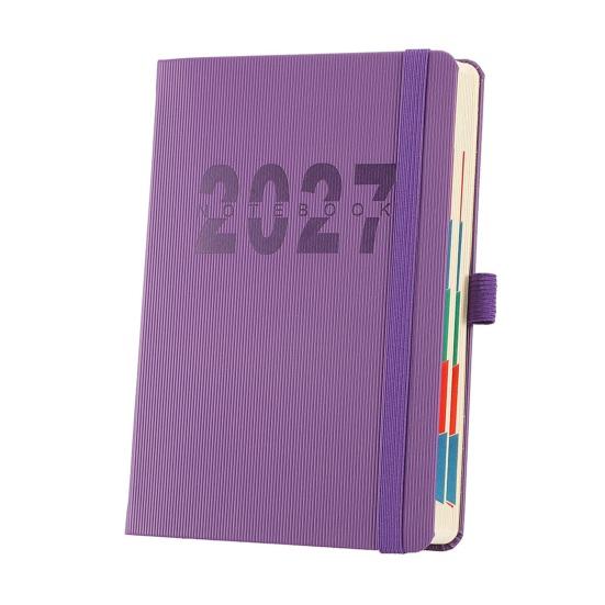 Monthly Index Planner 2027 A5 Daily Planner, Vertical Grain Hardcover 320 Page Goal Setting Agenda Schedule Notebook, English Calendar Organizer