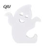 Rustic Wood Ghost Ornament Cute Halloween Wooden Table Sign, Spooky White Standing Decor Block Sign for Holiday Tiered Tray Centerpiece, Indoor