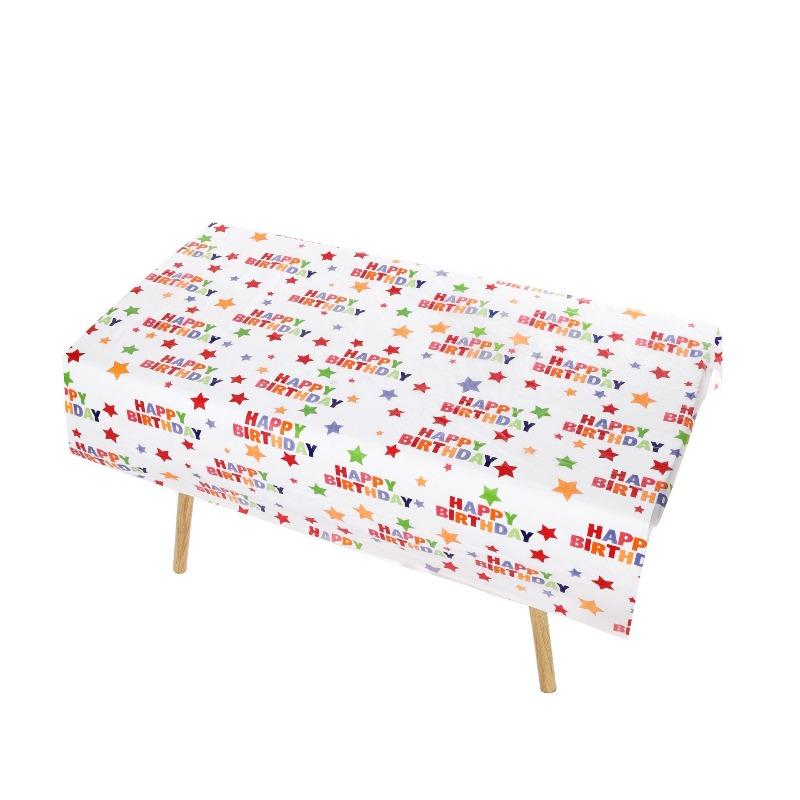 Happy Birthday Tablecloth Balloon Printed Disposable Waterproof Tablecloth Kindergarten Party Decora Birthday Theme Decoration Rectangular Tablecloths