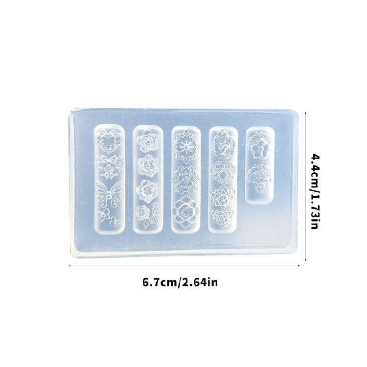 Silicone Nails Art Moulds Accessory Molds Flower Theme Nails Decorative Mold Silicone Texture Suitable for Various Types