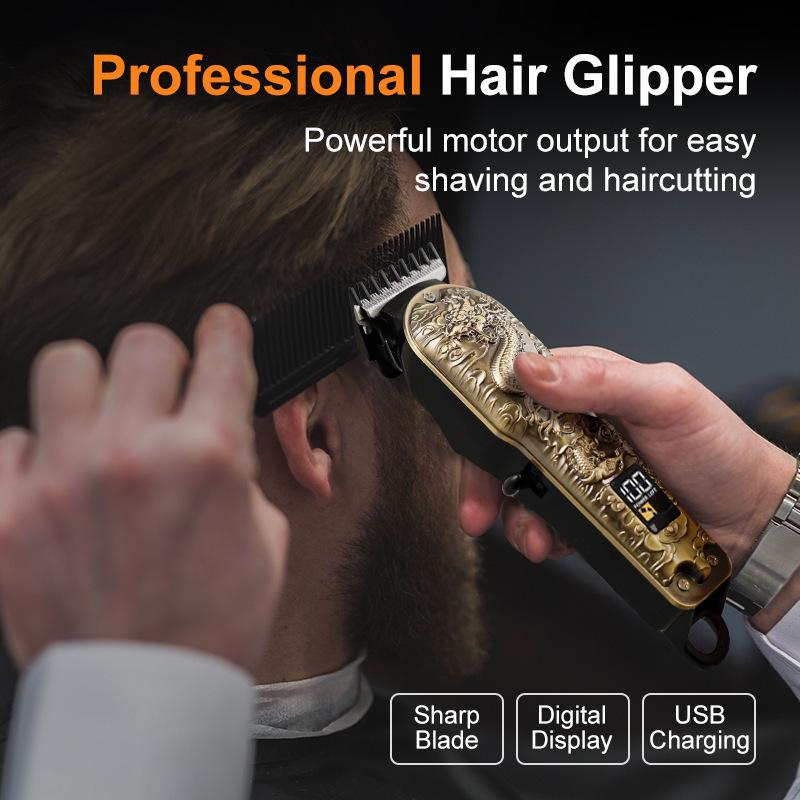 Salon Special LCD Digital Hair Clipper: Precision Electric Trimming & Carving