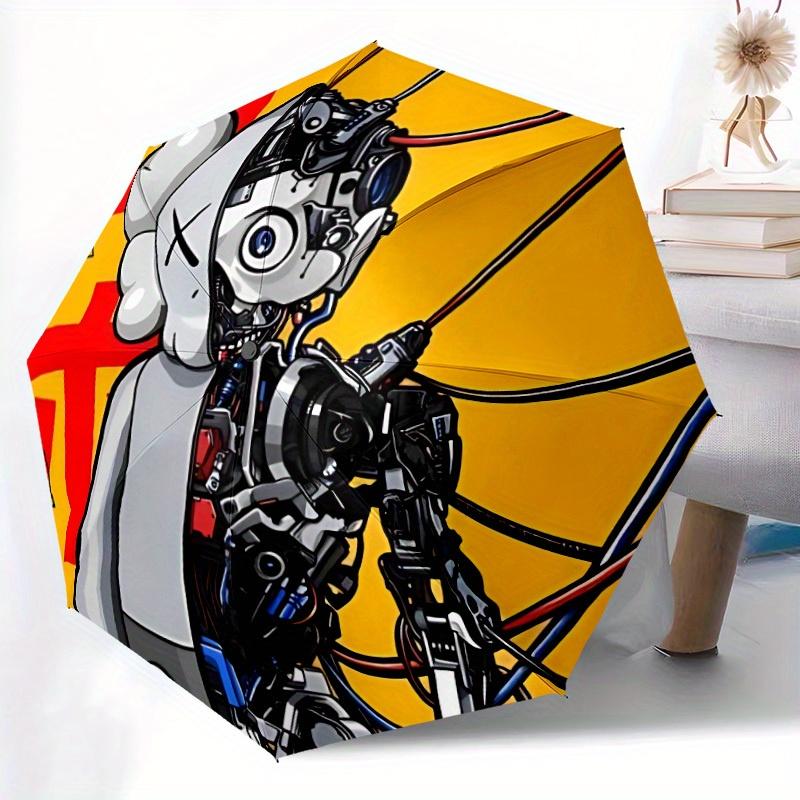 KAWS Automatic Open/Close Umbrella, Portable 3-Fold Compact Umbrella for Men & Women, Perfect Gift for Birthday, Christmas Ideal for Everyda