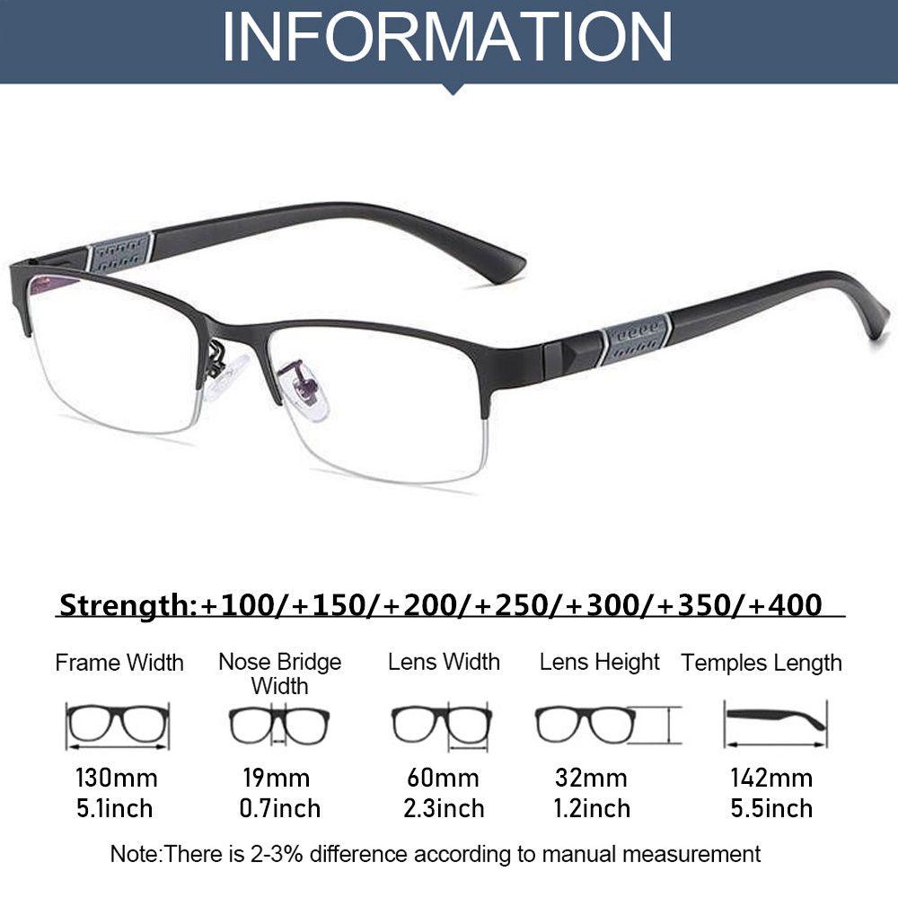 Men Half Frame Simple Classic Anti-Blue Light Eye Protection Ultra Light Glasses Business Reading Glasses