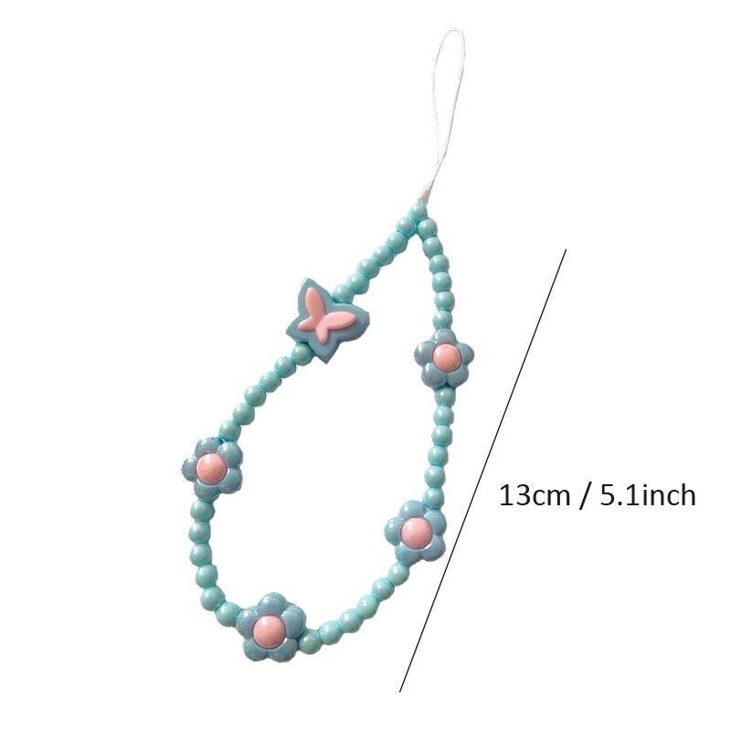 2023 Fashion Y2K Girl Mobile Phone Chain Colorful Acrylic Flowers Butterfly Beaded Telephone Strap Lanyard Bijoux Jewelry