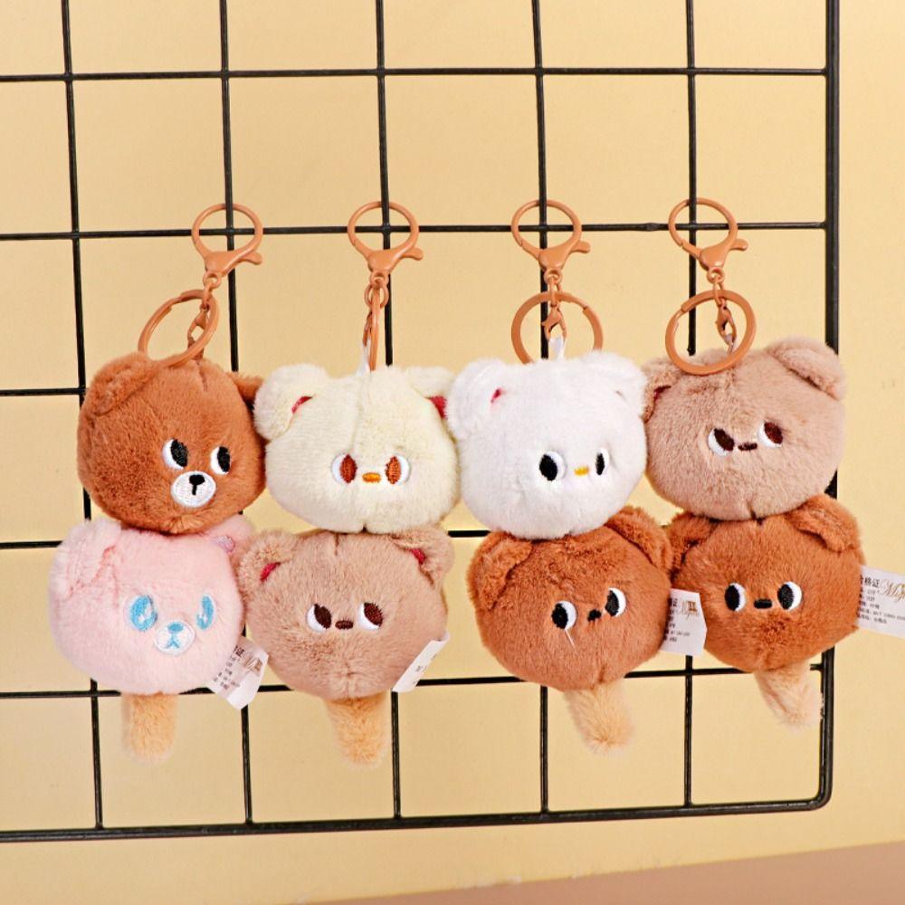 

Sugar Gourd Pull String Bear Keyring Plush Stuffed Bear Plush Keychain Hanging Accessory