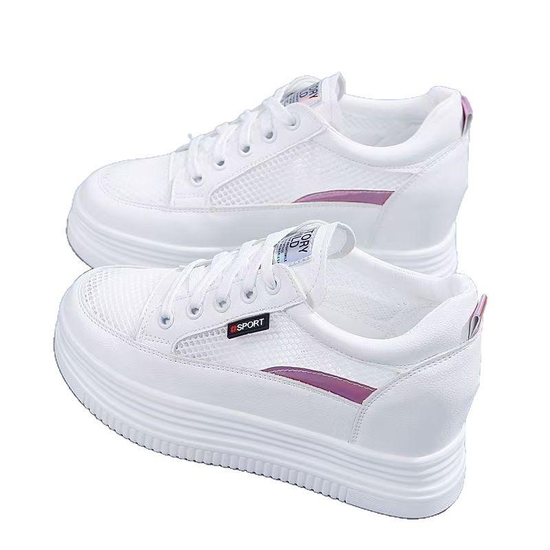 Fashion Spring and Autumn New Simple Women's Sneakers Exquisite Versatile Casual Shoes Thick Bottom Mesh Breathable Sports Running Shoes