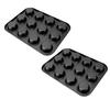 2pcs Nonstick Bakeware Muffin Pans Baking Pan for Cupcakes Carbon Steel Sturdy Even Heat Distribution Easy to Clean 12