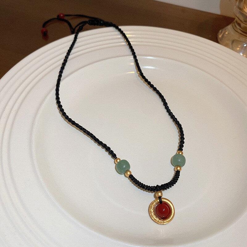 

Ожерелье с шариками-бабочками, круглое ожерелье с подвеской, простая цепочка на ключицы в этническом стиле, изысканные аксессуары для женщин