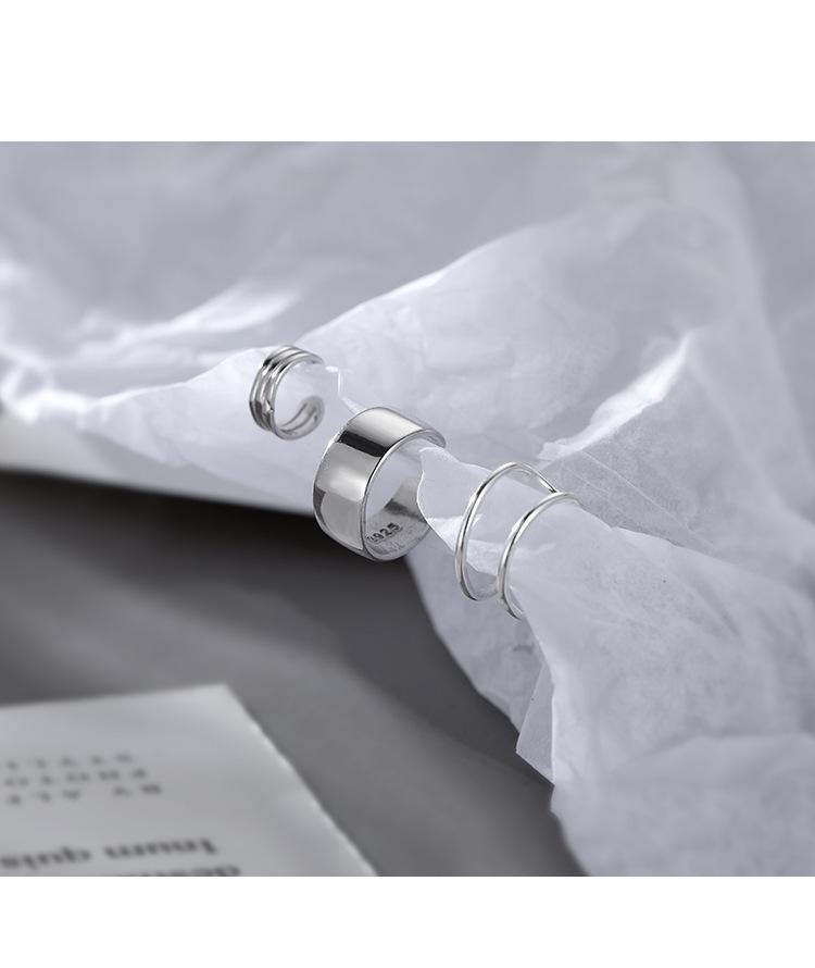 Women's Trendy Geometric No-Piercing Ear Cuff Set - Retro Korean Hip Hop Style Earrings