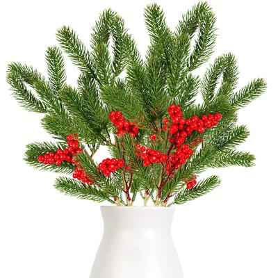 Simulation Plant 45Cm Single Christmas Pine Needle Home Decoration Christmas Flower, Window Vase Ornament