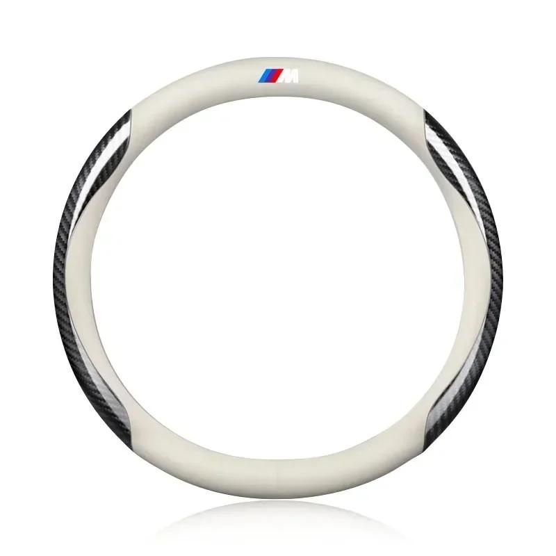 

For BMW New Car Leather Carbon Fiber Non-slip Steering Wheel Cover For BMW E46 E39 E90 E60 E36 F30 F10 E34 X5 E30 F20 E92 M3 M4