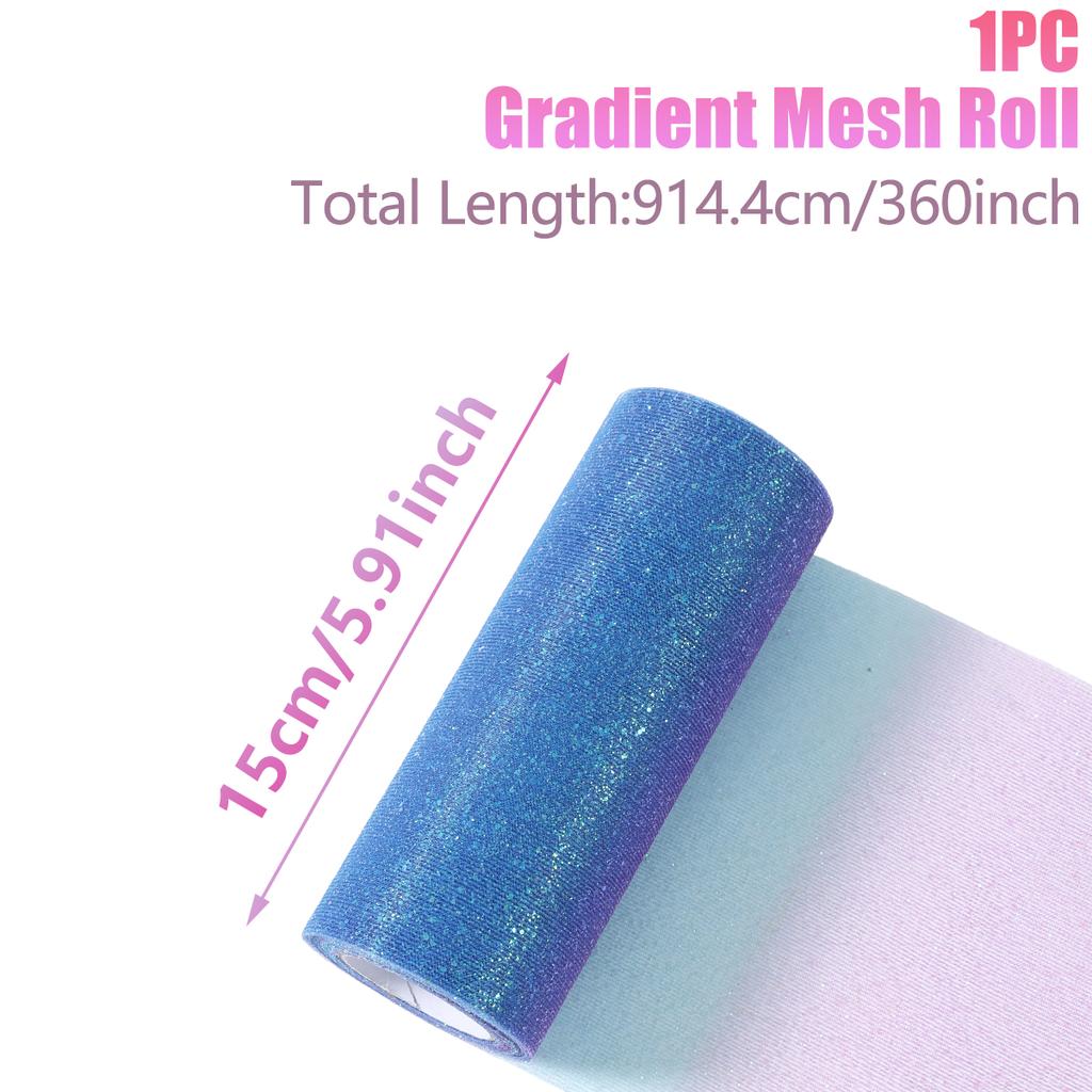 10 Yard 15cm Sparkle Glitter Tulle Rolls for Tutu Gift Wrapping Wedding Decoration Crafts Party Backdrop Gift Ribbon Supplies
