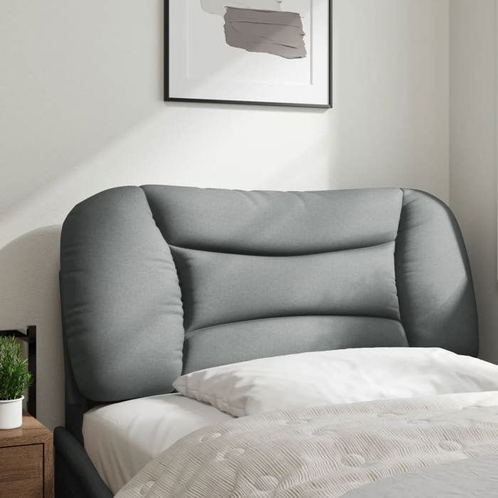 VidaXL Coussin de Tête de Lit, Oreiller de Lecture avec Fermeture à Glissière, Coussin de Lecture pour Lit Chambre, Gris 374525