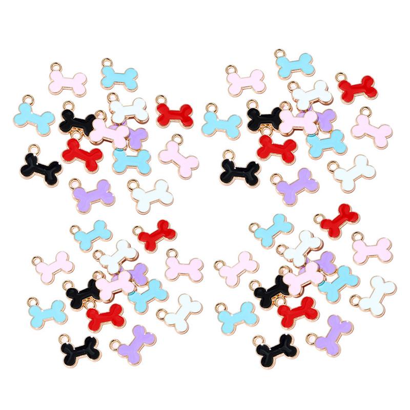 10Pcs 12X13Mm Cute Mini Enamel Animal Dog Bone Charms Pendants For Jewelry Making Necklaces Earrings Bracelets Diy Crafts Supply