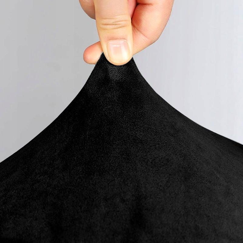 Scandinavian Chair Cover Black Elastic Velvet [21Ec]