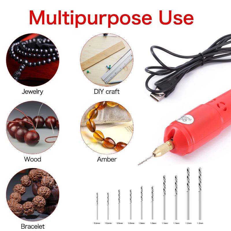 Handheld 0.8-1.2mm Rotary Drill Tool Pendant Christmas Gift Making Tool