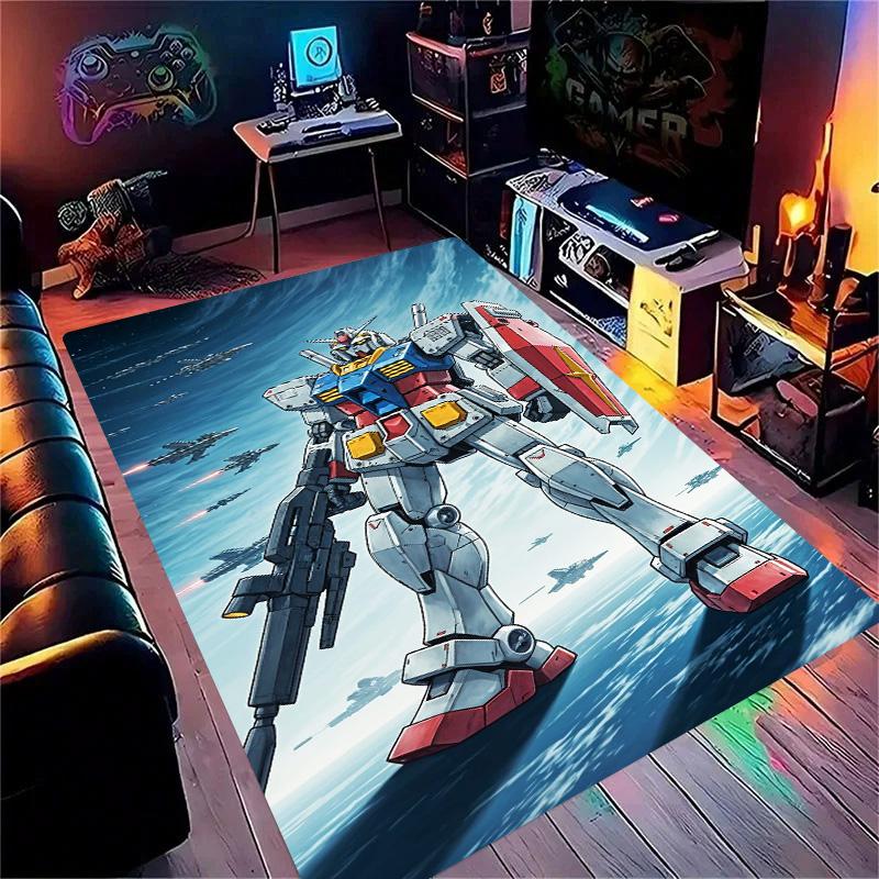 G-Gundam-m Cartoon Robot Gift Carpet Rug for Bedroom Living Room Home Sofa Decoration Kids Game Play Decor Floor Mat