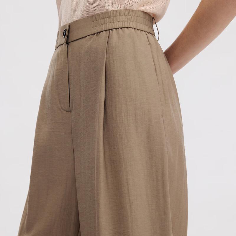 Langzi Draped Straight-Leg Casual Pants