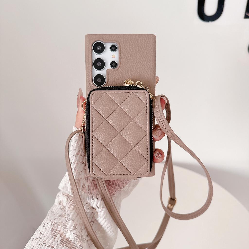 Crossboby Zipper Cover Case for Samsung Galaxy S24 S22 Ultra Plus S23 FE A05S A05 A15 A25 A35 A55 A24 A34 A54 with Card Holder