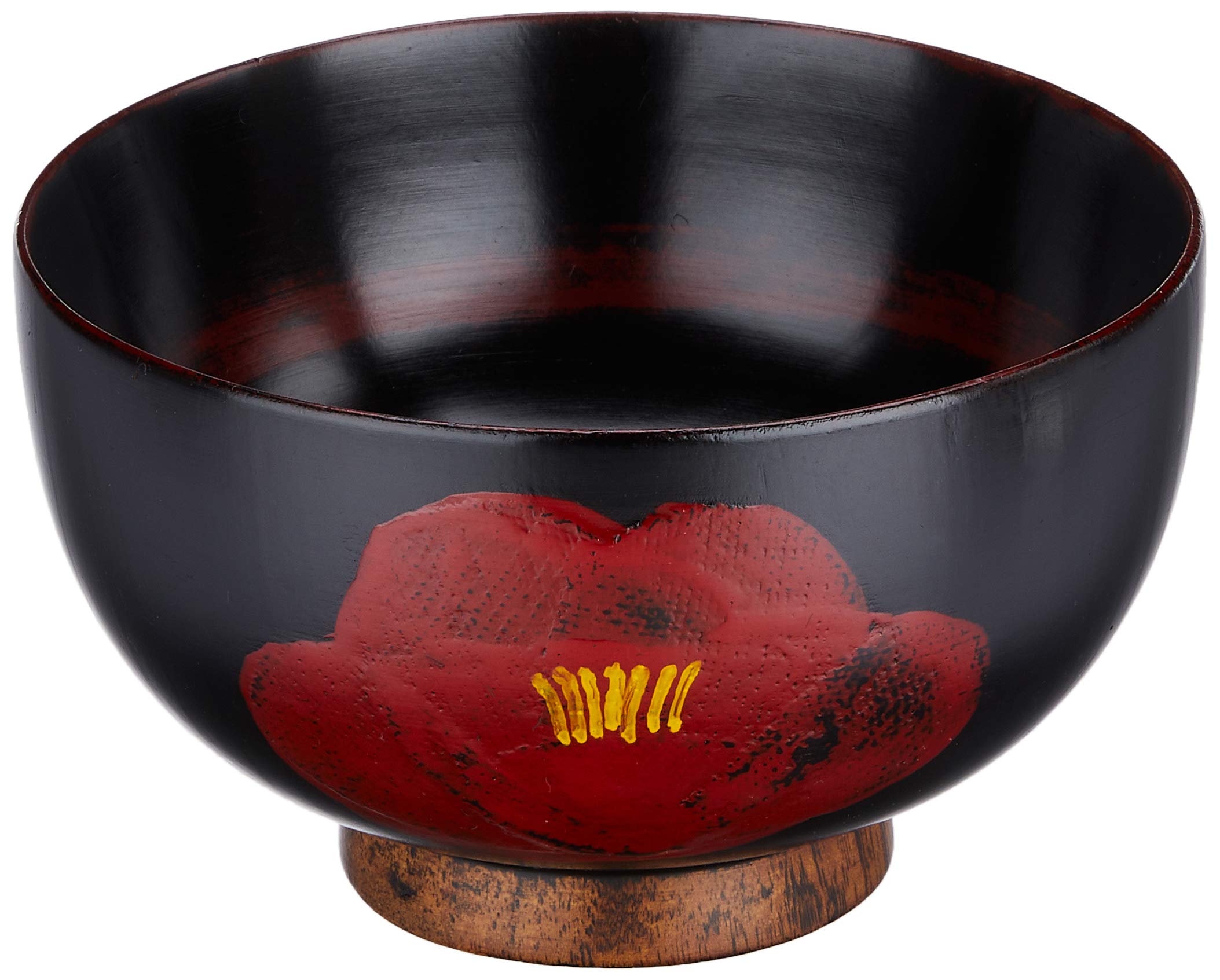 Ase Shinzo Shoten Soup Camellia x x 7 Bowl, Design, 11.5 11.5 cm, Wooden, R06-14
