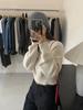 Women's 100% Pure Wool Loose Knit Sweater - New Lazy Style, Thick Round Neck, High Waist, Short Design
