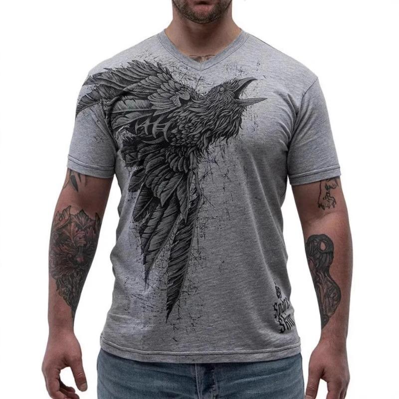 Summer Casual Retro Digital Printing Trend T-shirt Fashionable Men's Clothing