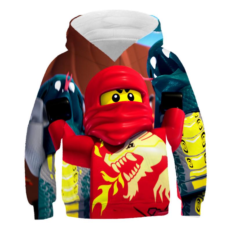 MINISO 2025 Kids Ninjago Hoodies 3D Casual Print Pullover Kids Teen Boys Girls Kids Toddler Sweatshirts Toddler Tops 4-14 Years Old 7-8 Years