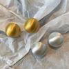 French Classic Brushed Hemisphere Stud Earrings - High-End Retro Design for Women, Exquisite and Versatile Fashion Accessory