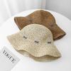 Korean-style Summer Straw Hat For Women Bow Decorated Bucket Hat Sun Protection Breathable Beach Vacation Sun Hat Foldable New