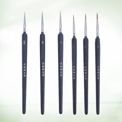 6Pcs Painting Brushes Line Drawing Pen Weasel Hair Long Handle Portable Paintbrush Watercolor Oil Paint Brush Painting