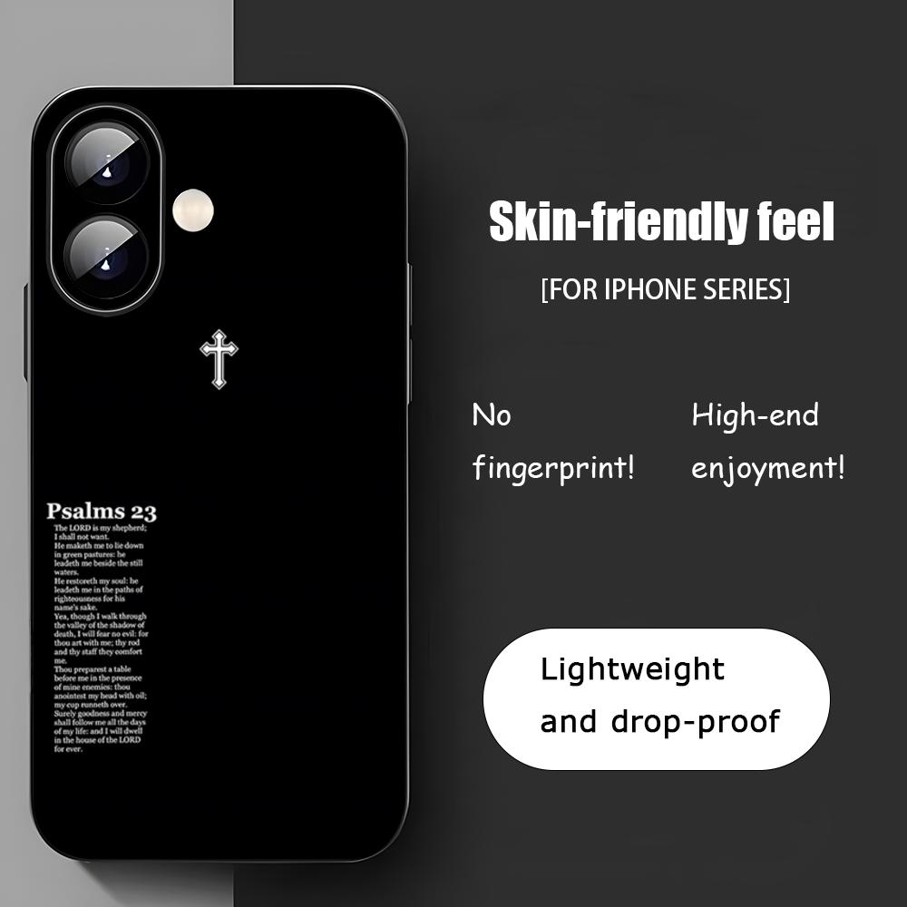 Psalm Quotes Comfortin Phone Case For iPhone 17 16 15 14 13 12 11 X XR XS 8 Plus Mini Pro Max Soft black Shockproof Cover