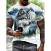 Versatile Men's Animal Print Short Sleeve Fashion Simple Top Casual Loose T-Shirt Crew Neck T-Shirts Men’s