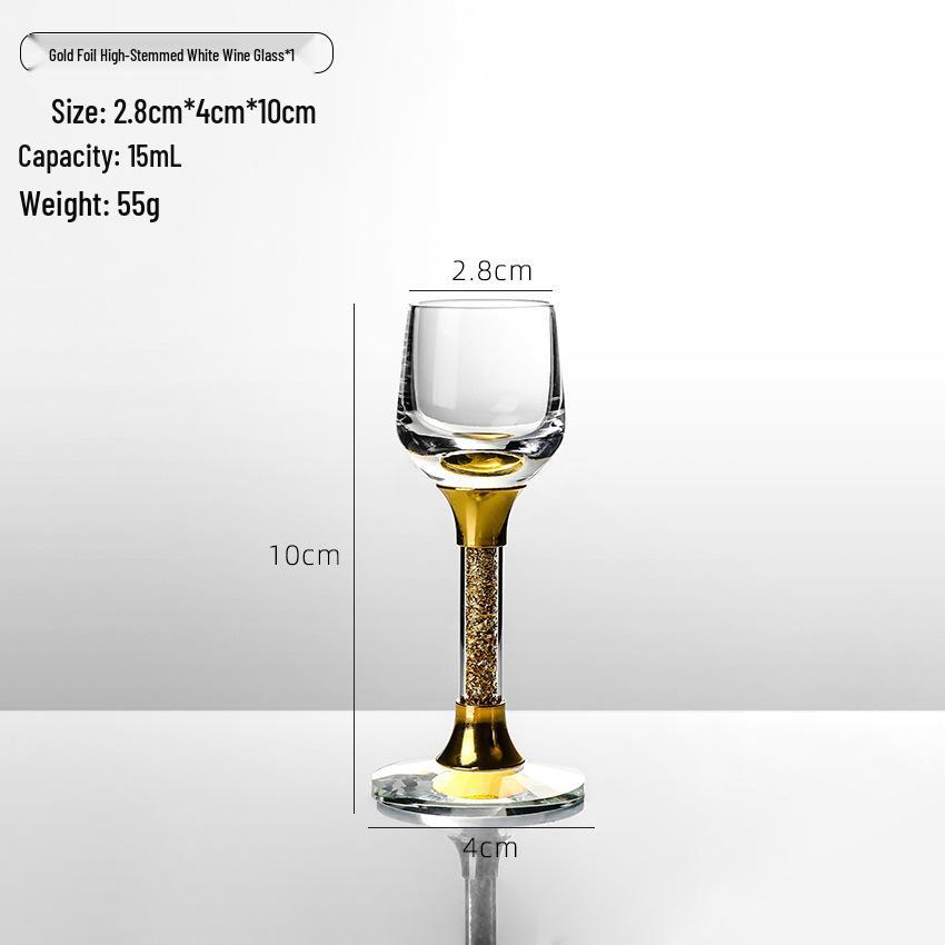 Gold Leaf Crystal Shot Glass - Diamond Surface Liquor Cup & Decanter.