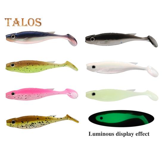 3Pcs 7.5CM/2.6G Soft Fishing Lure with Glitter Paddle Tail Realistic Bionic Colorful Silicone Artificial Bait Freshwater Saltwater Fishing