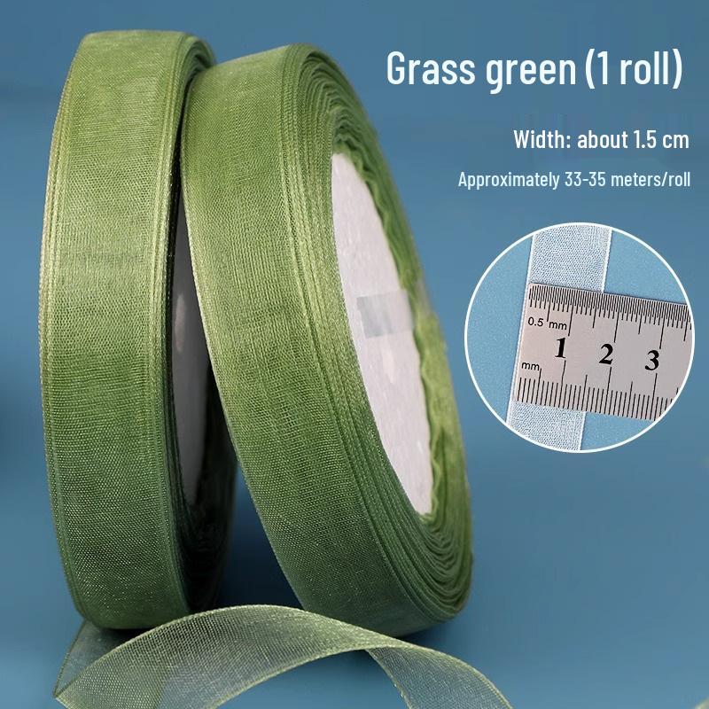 1.5cm Transparent Snow Yarn Ribbon for Gift Wrapping, DIY Crafts, Hair Accessories, and Chiffon Projects.