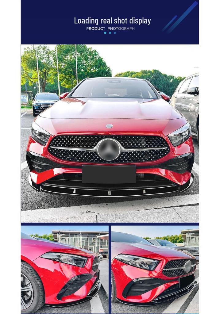 Mercedes-Compatible Front Splitter Lip Kit - Cross-Border Modification Parts