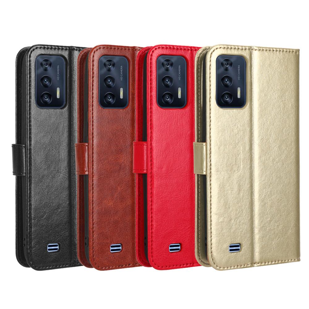 Luxury Leather Flip Wallet Case with Card Slots Kickstand Magnetic Buckle Shockproof Protective Cover for Oukitel WP6/C19/C21/C22/C25/WP13/WP15/WP16