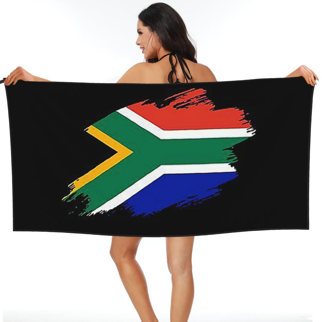 South African Springboks Flag Beach Towel Soft Microfiber Quick Dry Absorbent Quick Towels For Mountain Climbing