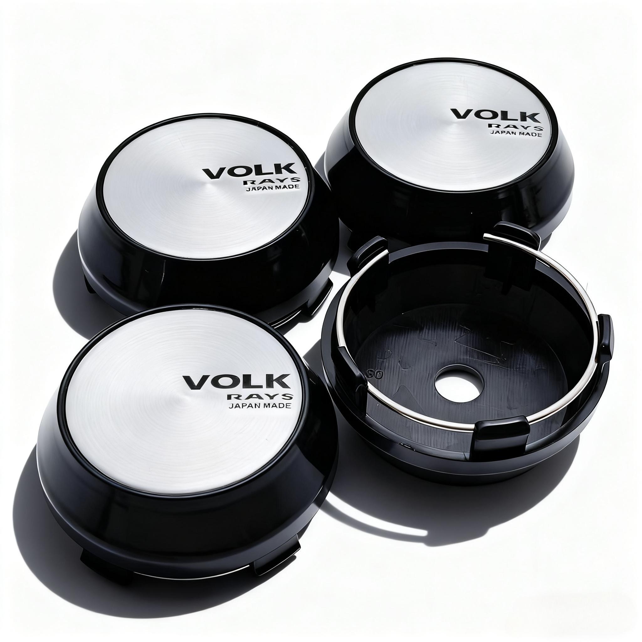 

4pcs JDM VOLK RAYS Logo Emblem Car Wheel Center Caps OD 60MM 56MM Wheels Hub High Cap Rim Hubcaps Cover Replace Car Accessories VOLK RAYS Badge&4pcs High Caps