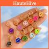 Trendy Geometric Alloy Smiley Earrings Fashionable Multicolor Hollow Design