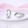 Earrings 925 Sterling Silver Hoop Earring Sparkling Heart-Shaped Star Moon Earrings For Women Jewelry Fine Birthday Party Gifts