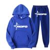 Y2K Print Hooded Fleece-Lined Unisex Sweatshirt Set Streetwear Casual Long Sleeve Tracksuit
