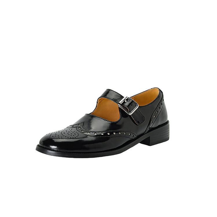 

Мода НОВЫЕ Весна/Осень Женские Лоферы Круглый Носок Массивный Каблук Обувь из Спилка Женская Обувь Пряжка на Ремне Женские Туфли Лоферы 40 чёрный