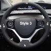 DIY Car Steering Wheel Cover Suede For Honda Civic Civic 9 2012 2013 2014 2015
