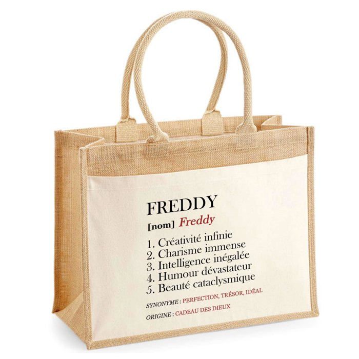 Sac de plage - PLANETEE - Jute avec poche Freddy Définition - Coton - 43 x 33 cm - Imprimé en France