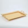Metal Iron Food Serving Tray with Handles for Home Party Elegant Retro Style Aureate