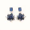 European American Style Zircon Flower Stud Earrings, Statement Fashion Jewelry for Women, Elegant Luxury Glam Earrings