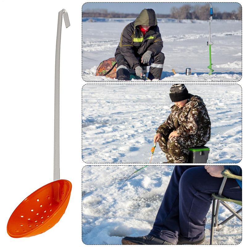 Aluminum Alloy Ice Fishing Gear winter fishing ice fishing spoon Comfortable and non-slip Easy to carry Outdoor ice fishing tool