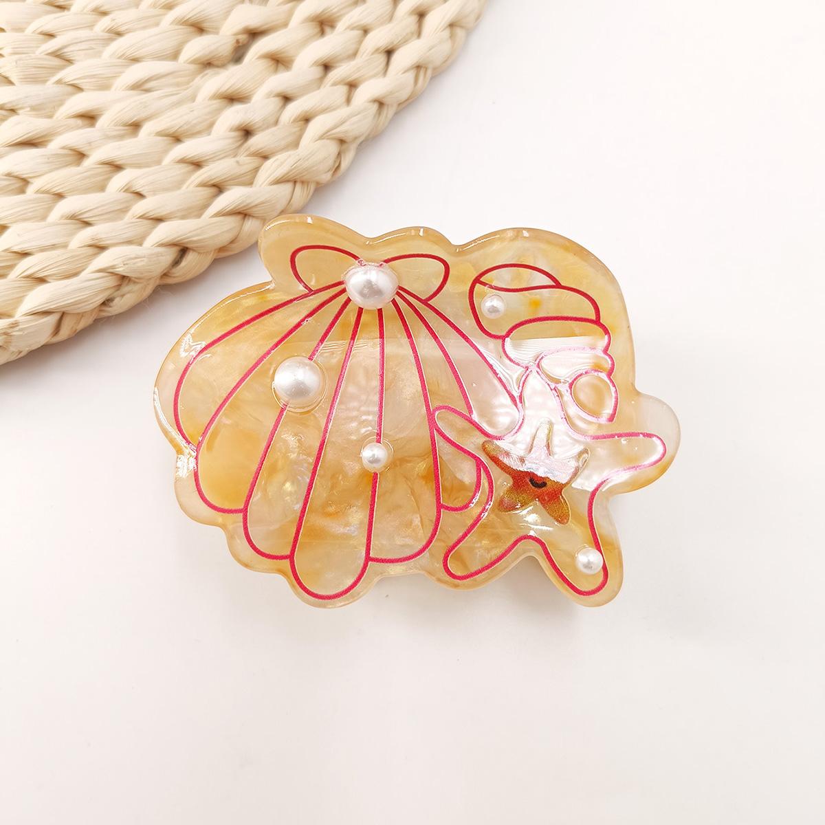 

Океаническая серия Заколка-краб для волос из жемчужной ракушки Персонализированная креативная заколка-акула Захват для волос на затылок Аксессуары для волос